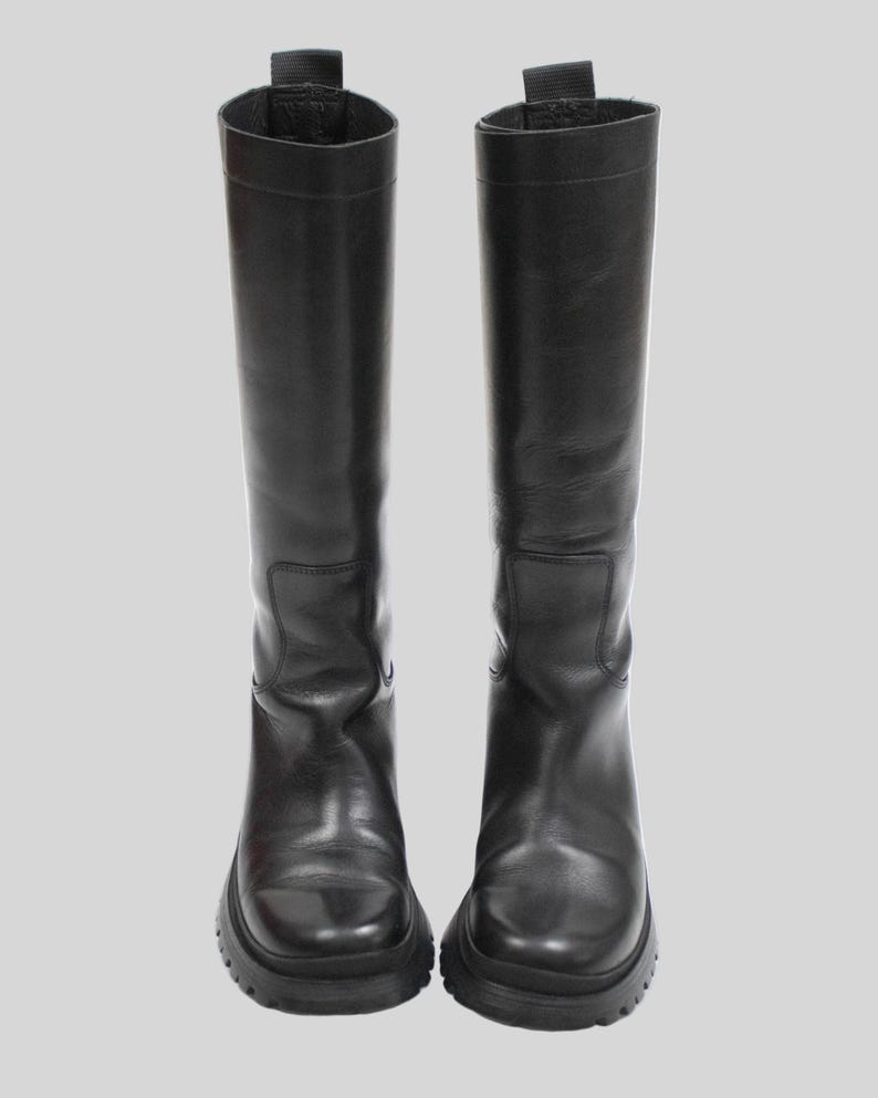 Vintage Prada 2004 Black Lug Sole Boots Bella Hadid / 36.5 (US 6.5) image 4