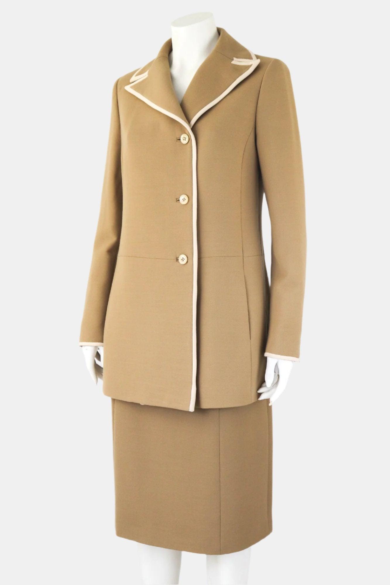 Vintage F/W 1996 Prada Wool Angora Blend Tan Beige Runway