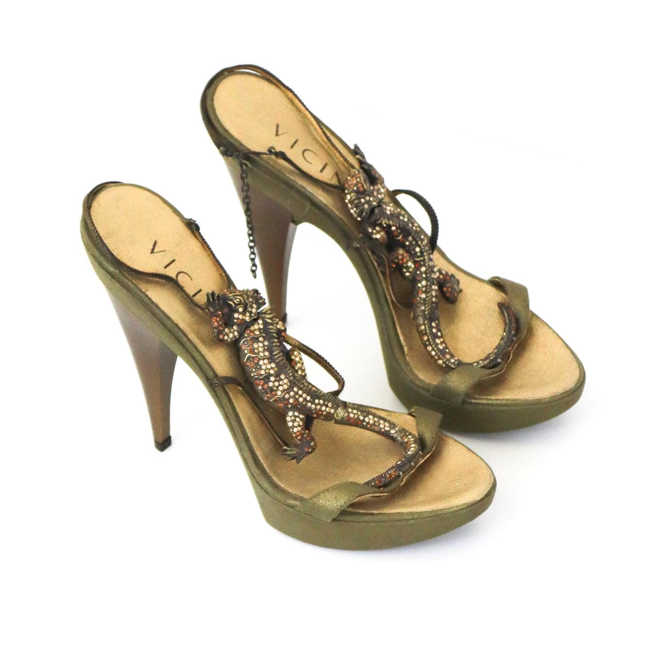 Vintage Vicini Giuseppe Zanotti Crystal Embellished Lizard