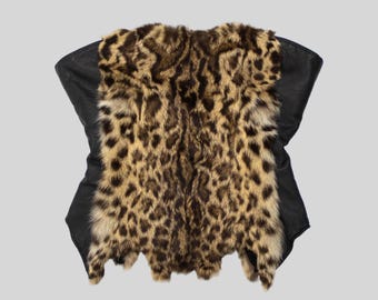Top estilo corsé vintage con estampado de leopardo y piel de cuero Voyage otoño/invierno 2002 / IT 38 (XXS)