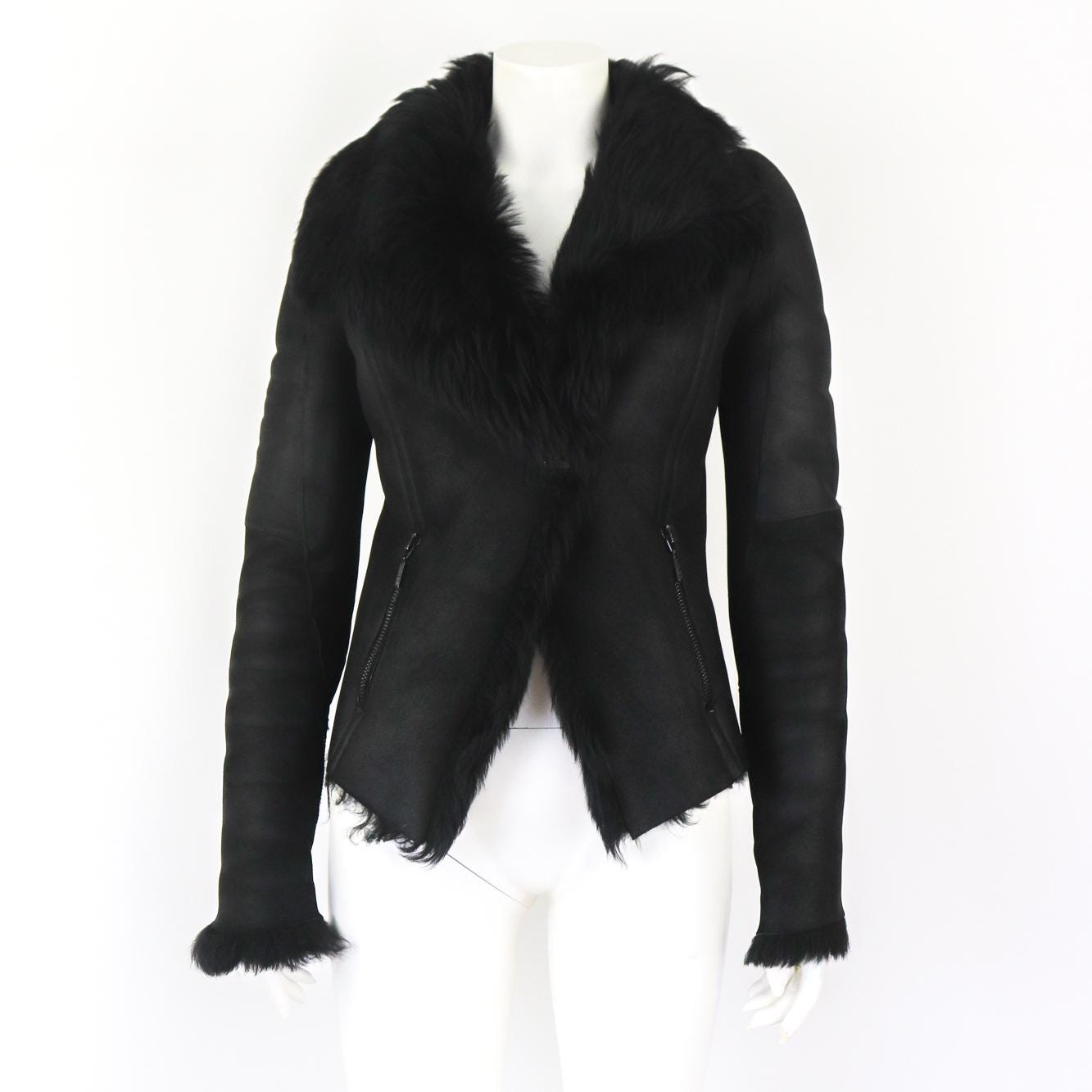 PLEIN SUDプレインスッド レザー毛皮ジャケット フランス製 PLEIN SUDプレインスッド レザー毛皮ジャケット フランス製