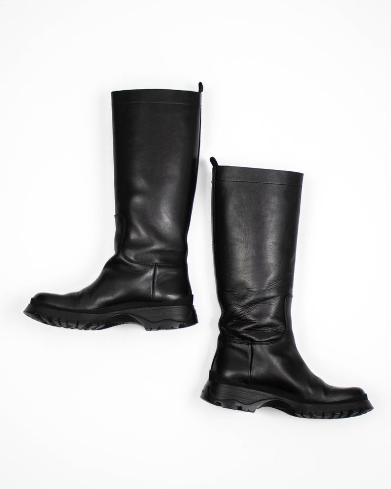 Vintage Prada 2004 Black Lug Sole Boots Bella Hadid / 36.5 (US 6.5) image 6