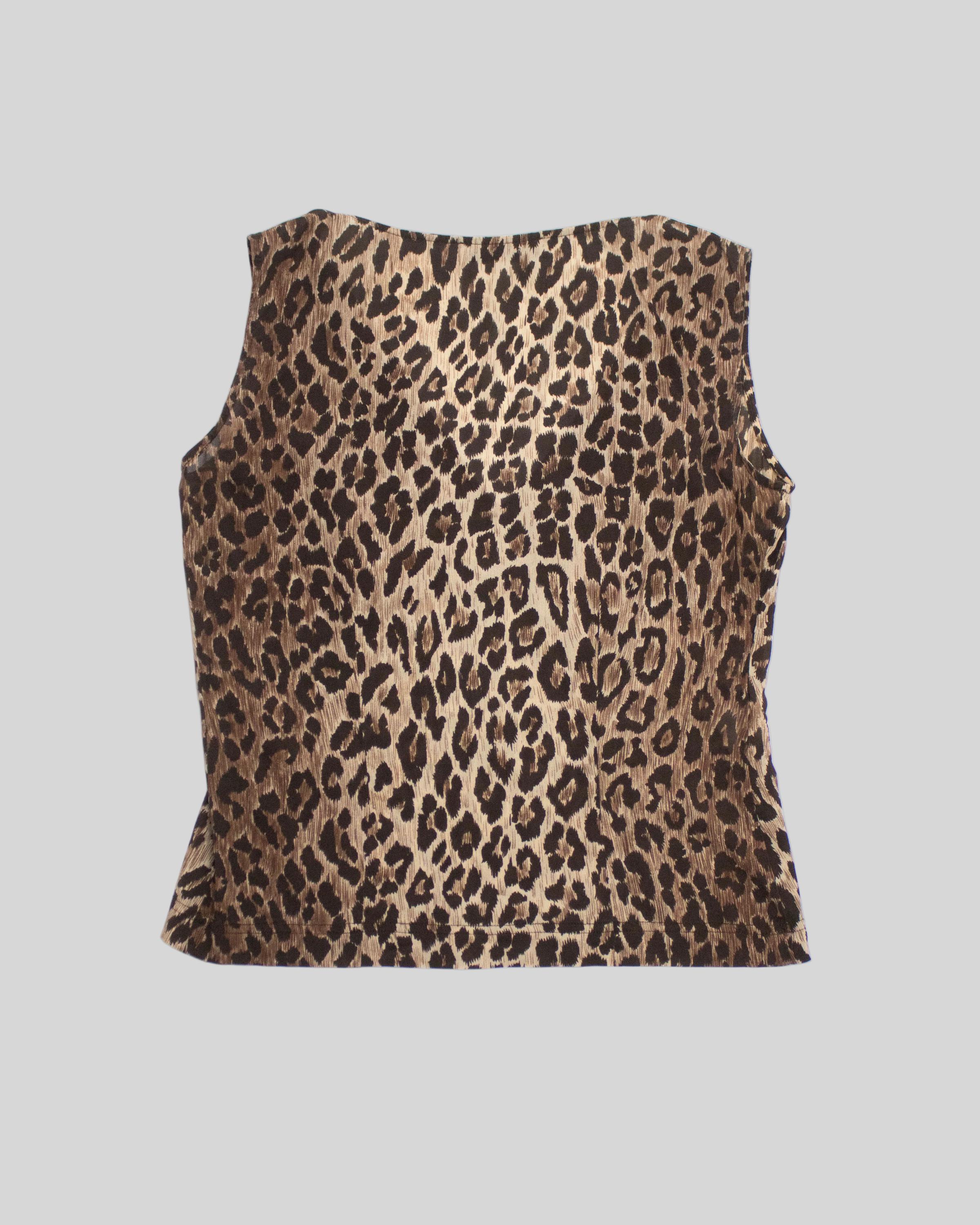 Vintage S/S 1997 Dolce&gabbana Leopard Print Silk Tank Top / IT 42
