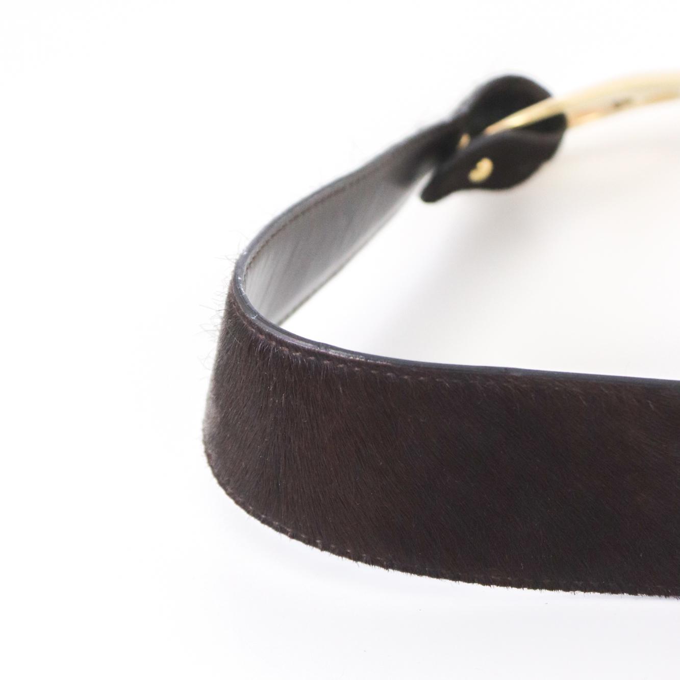 Vintage F/W 1996 Gucci by Tom Ford Iconic Horsebit Pony Fur Belt