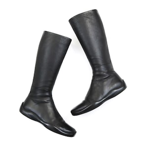 Vintage Prada Linea Rossa Leather Moto Boots / 36.5-37 (US 6.5-7