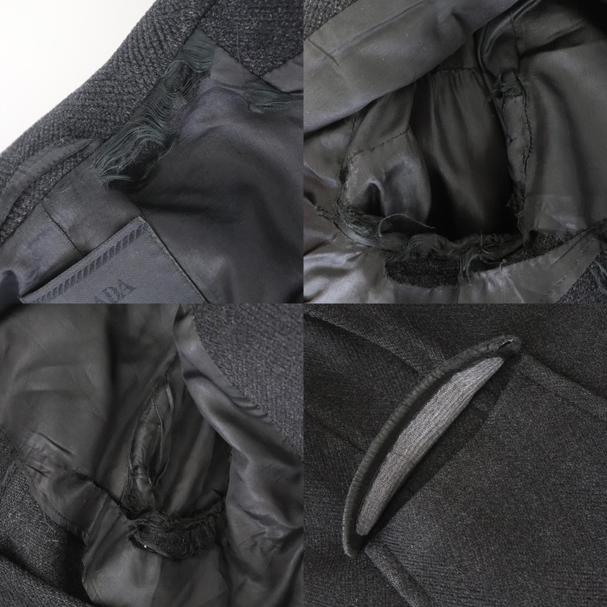Vintage F/W 1996 Prada Wool Gray Coat Runway 90s Minimalist