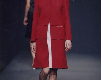 Vintage F/W 1996 Prada Wool Gray Coat Runway 90s Minimalist / IT Vintage F/W 1996 Prada Wool Gray Coat Runway 90s Minimalist / IT