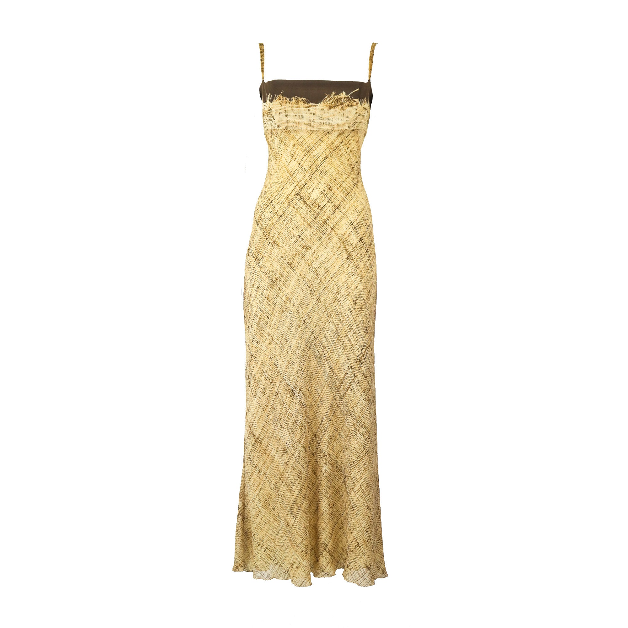 Vintage S/S 1997 Roberto Cavalli Silk Runway Gown Hay Print Long Dress / M  - Etsy