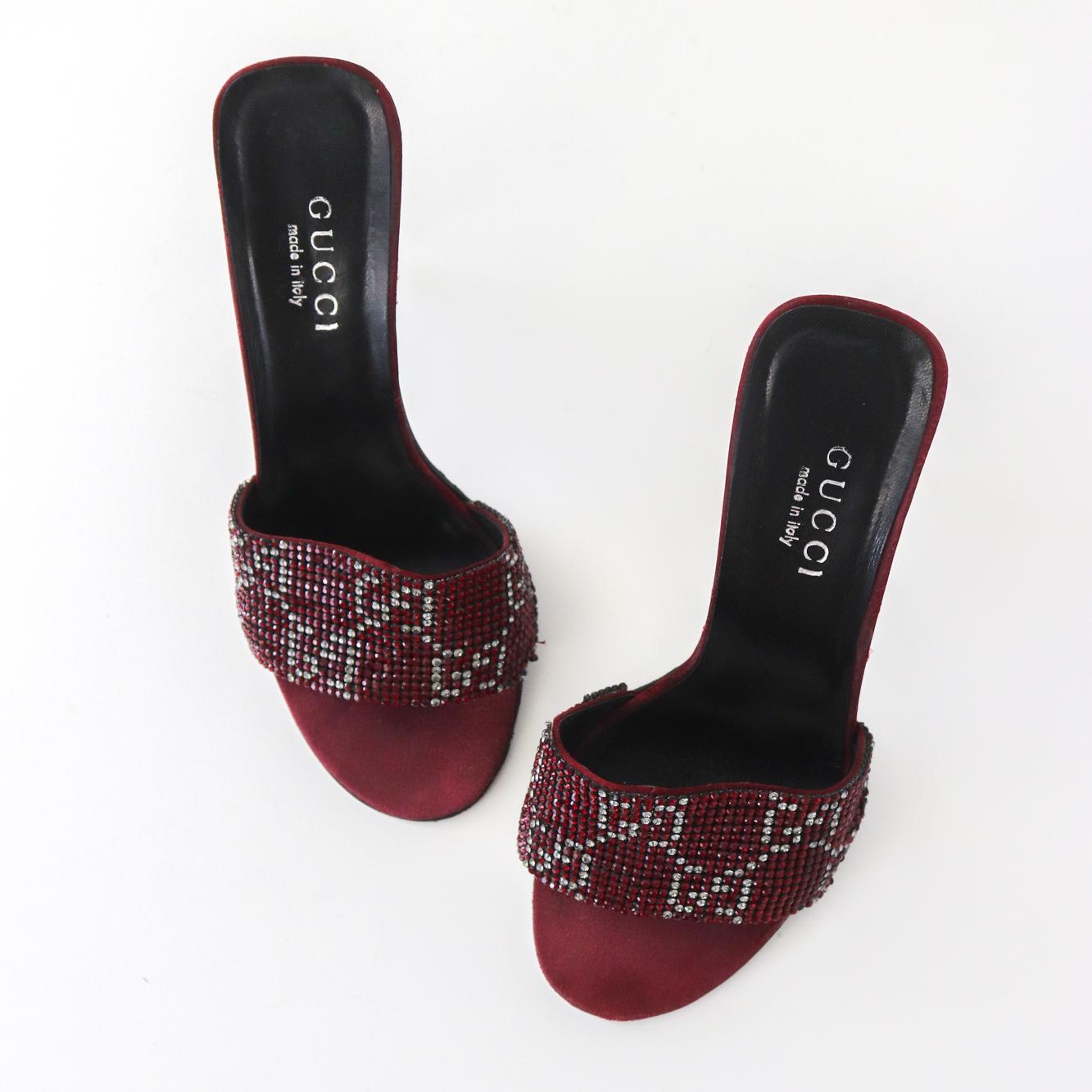 Vintage F/W 1997 Gucci Tom Ford GG Monogram Swarovski Crystal 