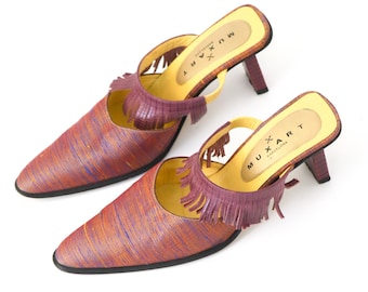 Vintage Muxart Barcelona Fringe Detail Mules / 37.5 (US 7.5)