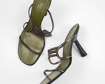 Vintage 1990s Gucci by Tom Ford Metal Chain Mule Heels / 38 (US 8)