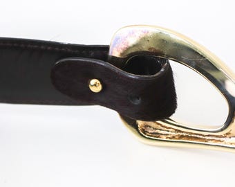 Vintage F/W 1996 Gucci by Tom Ford Iconic Horsebit Pony Fur Belt