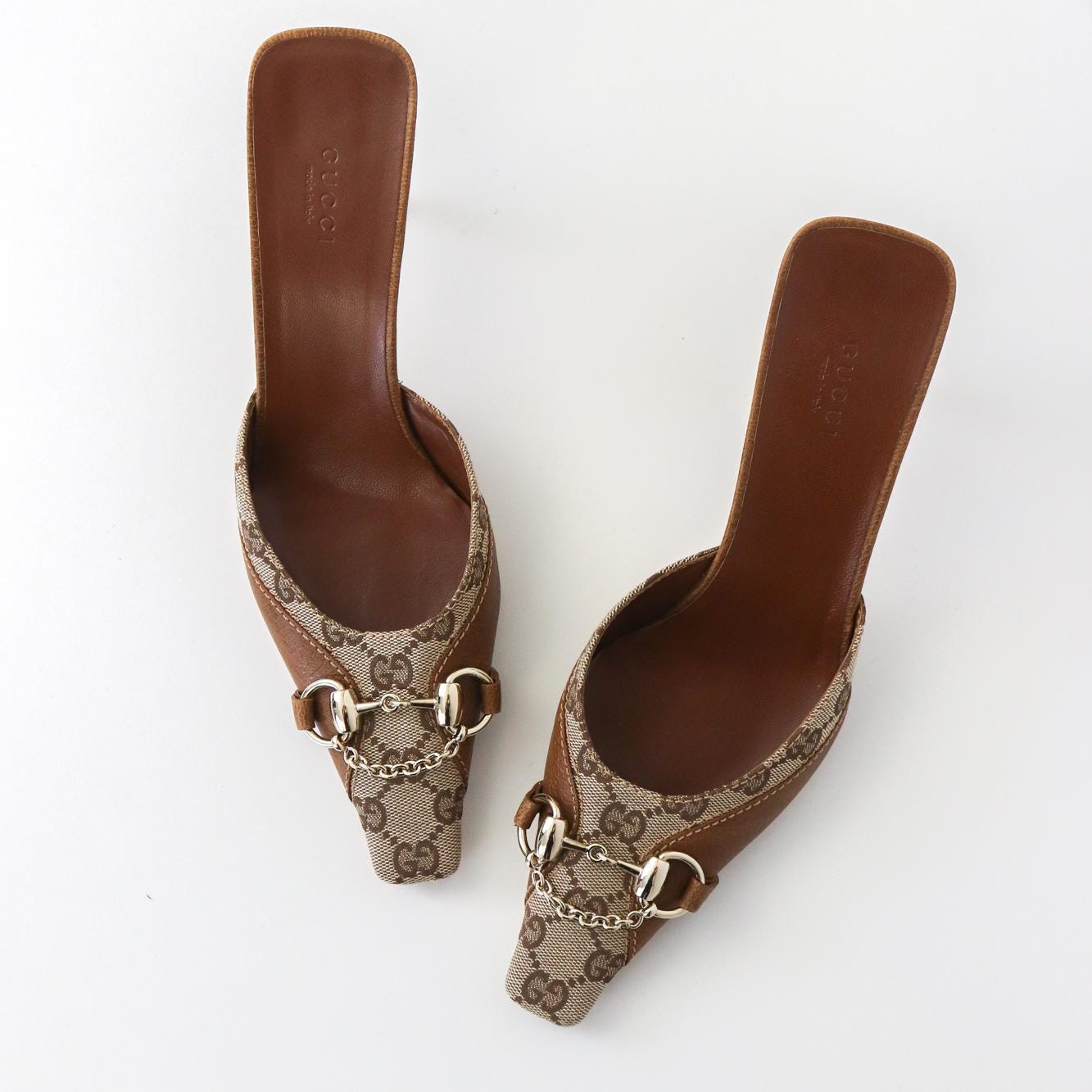 靴 Vintage Gucci Monogram Heels 36 1/2 Gucci vintage monogram heels - Gem