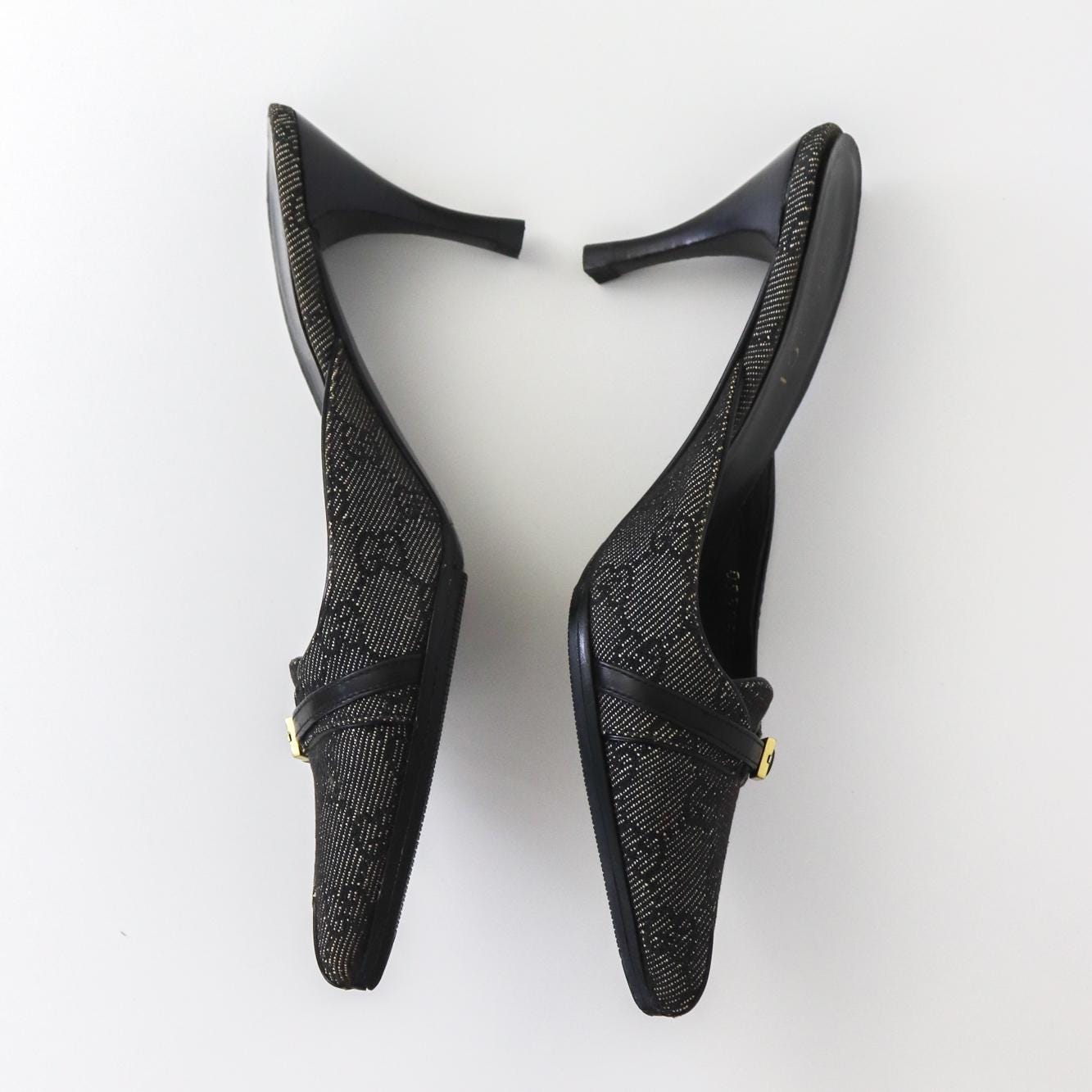 靴 Vintage Gucci Monogram Heels 36 1/2 Vintage Gucci Shoes, Gucci Monogram Shoes, Gucci Décolleté