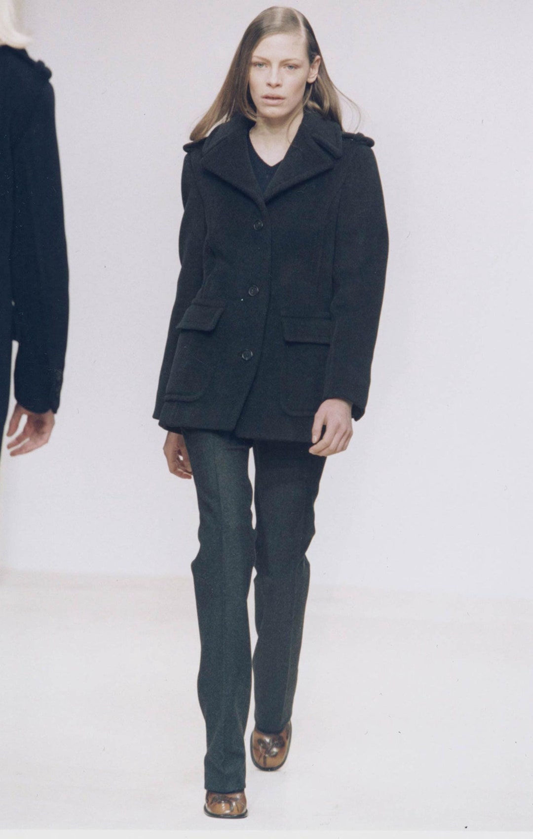 prada 99aw fur nylon wool coat archive