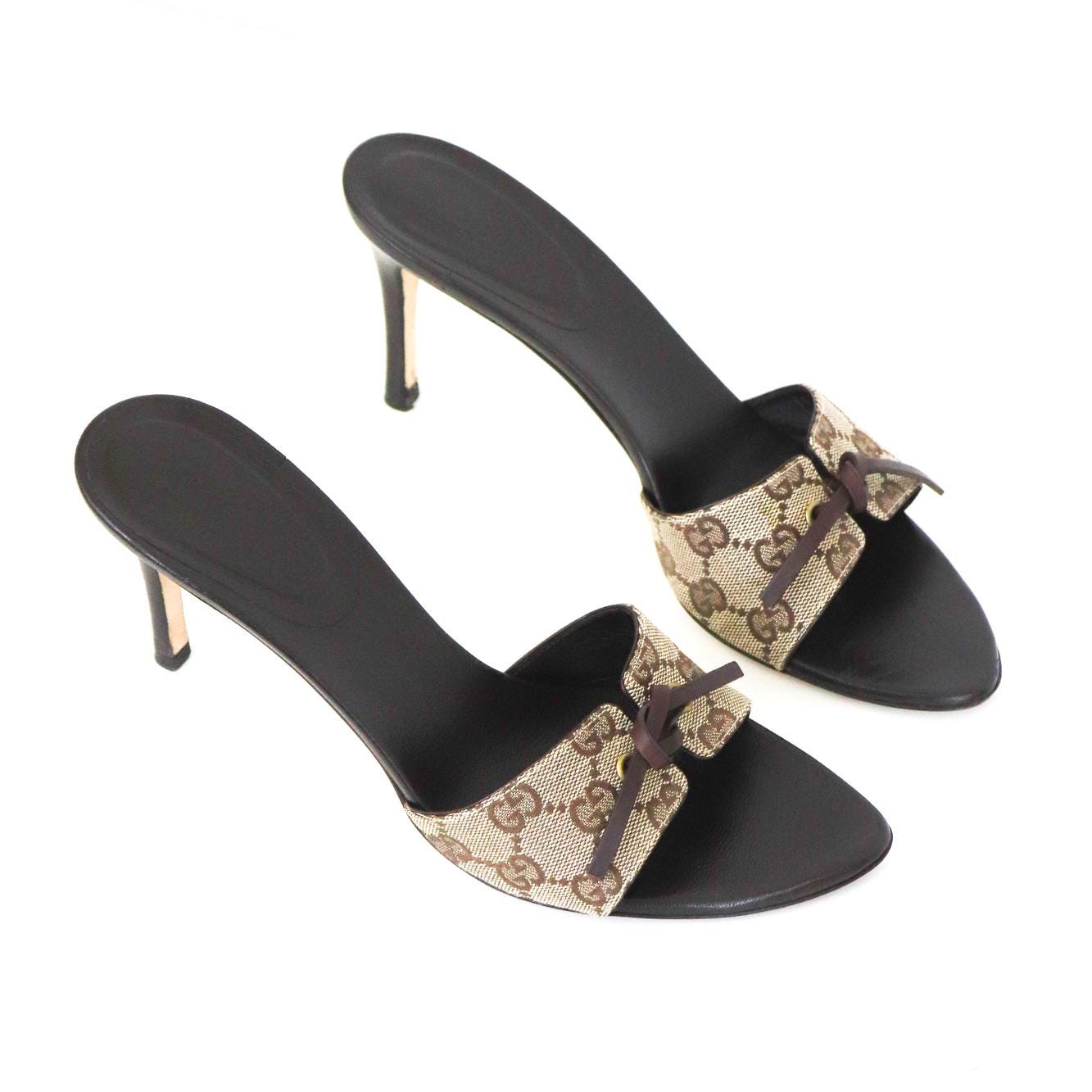 靴 Gucci Beige bow GG mules GUCCI Beige Bow Gg Mules | eBay