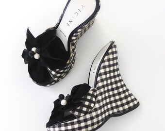 Vintage Vicini Giuseppe Zanotti Leather Mules Fur Kitten Heels Cow 
