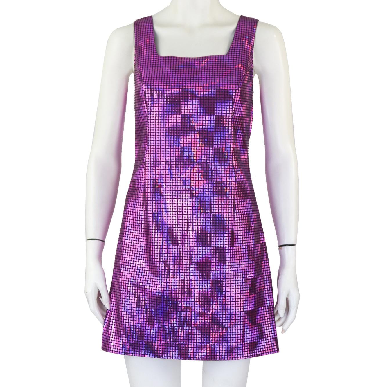 versus versace holographic party dress Vtg Gianni Versace Versus Blue Holographic Mini Dress 44 L