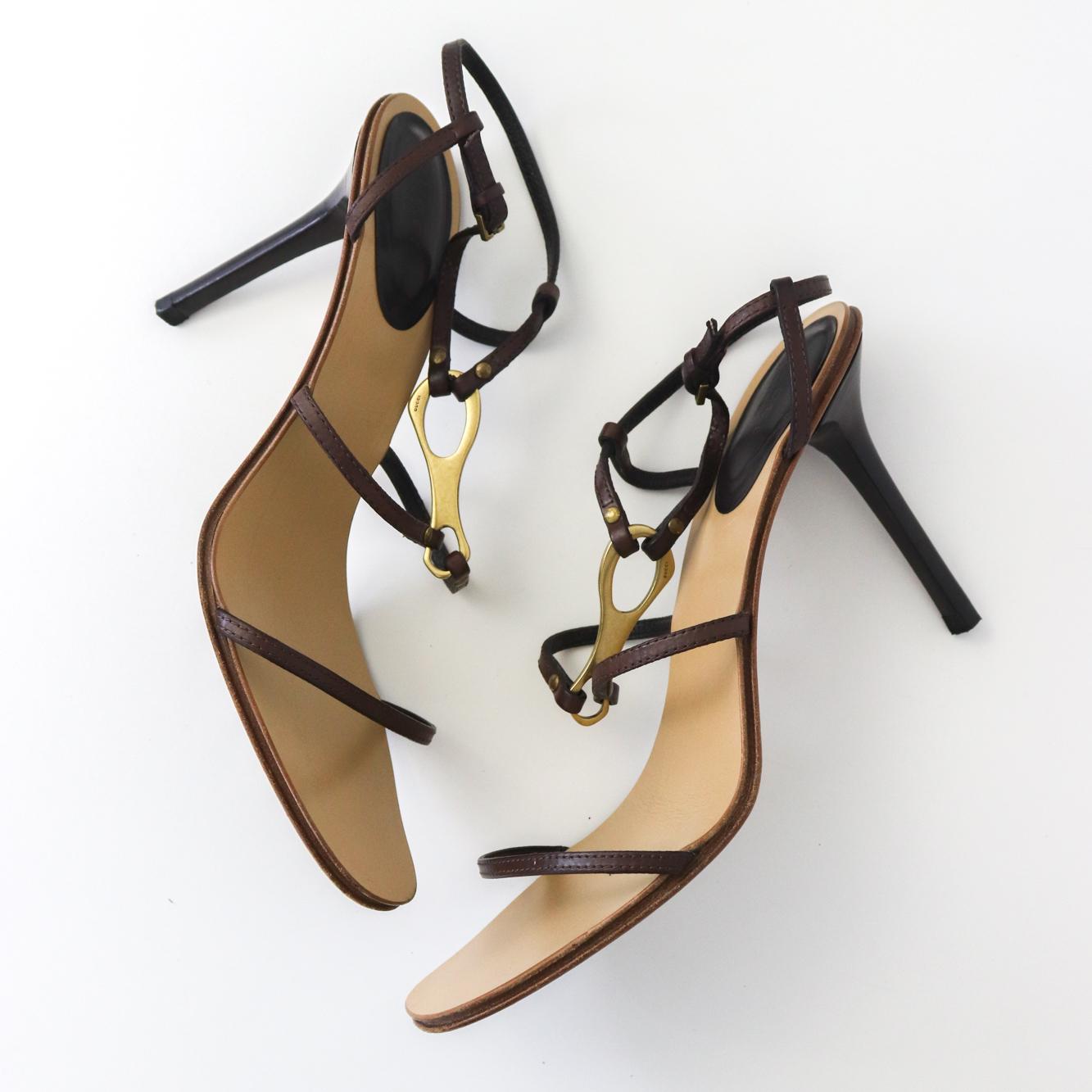 Vintage Gucci by Tom Ford Leather Sandals Strappy Heels