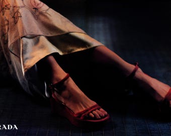Prada S/S1997 Vine Leaf Platform Sandals - Etsy