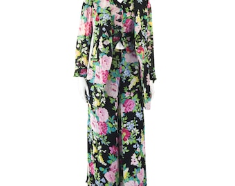 Rare Vintage S/S 1994 Dolce&Gabbana 3 pcs Floral Pant Suit Blazer Vest Runway / IT 42