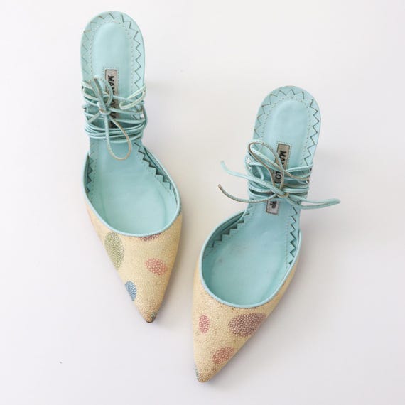 Manolo Blahnik Hangisi Embellished Satin Pumps-Via Manzoni