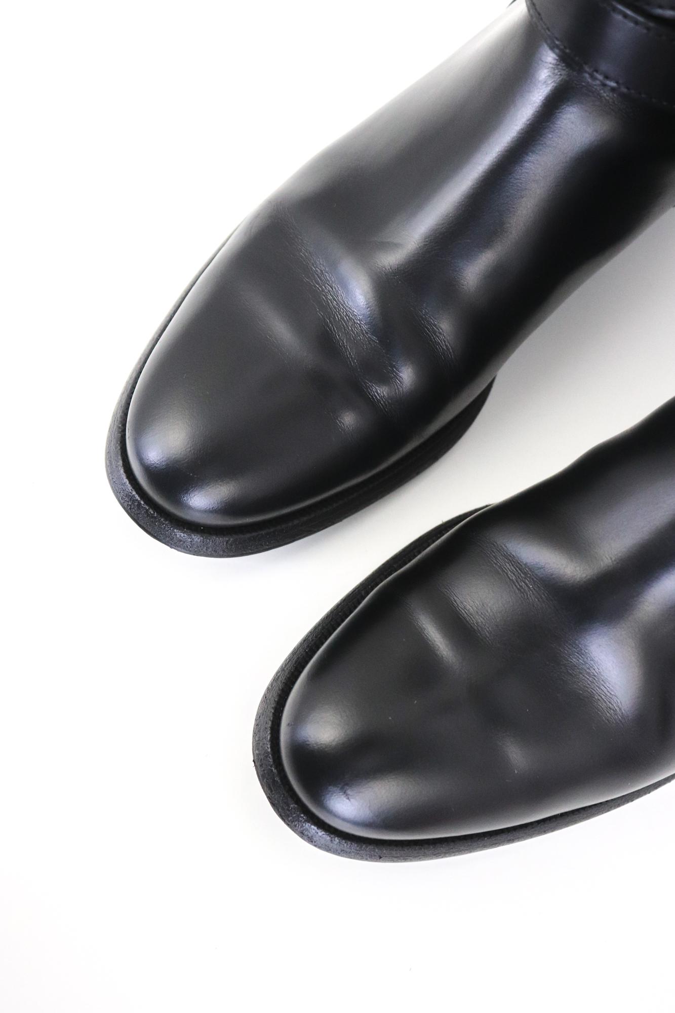 Vintage 2000s Burberry Adelaide Black Leather Riding Boots/ 37 (US 