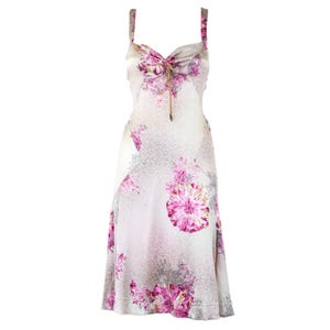 NWT Vintage 2000s Roberto Cavalli Just Cavalli Silk Dress Asymmetric Floral / S