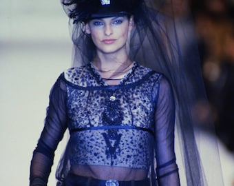 Blumarine ANNA MOLINARI デニムジャケット M Blumarine Anna Molinari S/S 1993 Cropped Lace Knit Top - Etsy