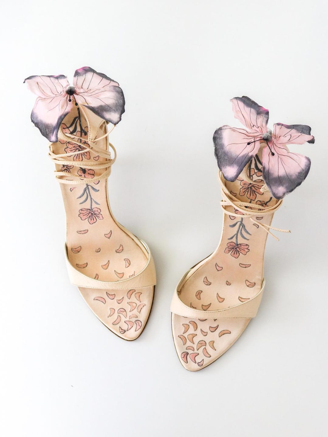 Vintage Vicini Giuseppe Zanotti Lace up Butterfly Sandals / 38 (US