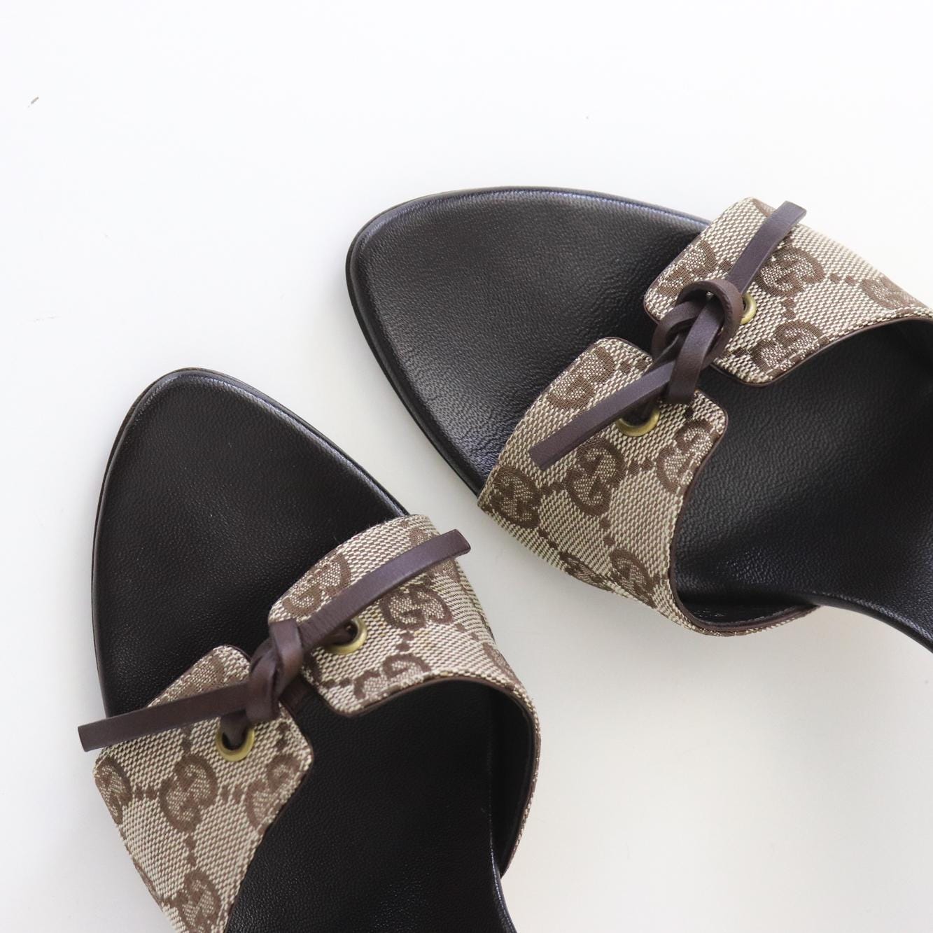 靴 Gucci Beige bow GG mules GUCCI Beige Bow Gg Mules | eBay