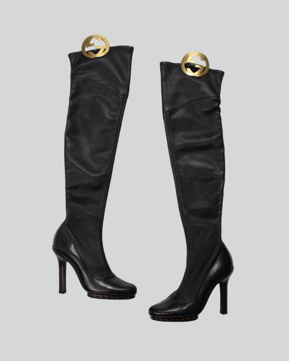 Vintage F/W 2003 Gucci by Tom Ford Black Thigh High Boots