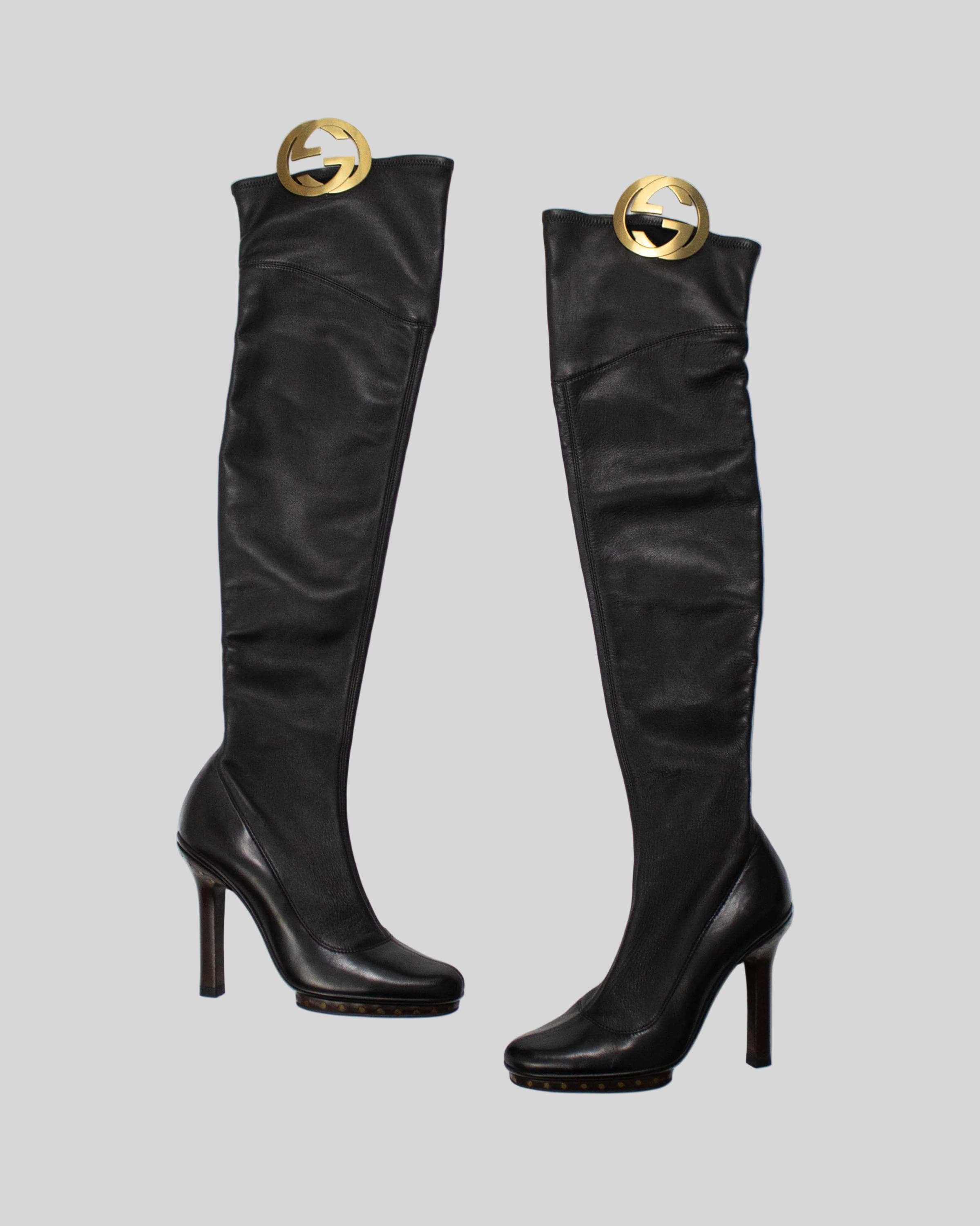 Vintage F/W 2003 Gucci by Tom Ford Black Thigh High Boots