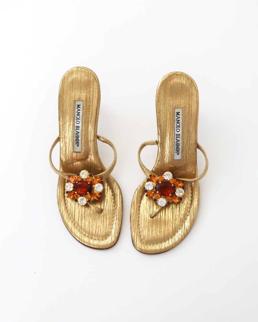 MANOLO BLAHNIK ビジュー付きトングサンダル マノロブラニク⁄MANOLO