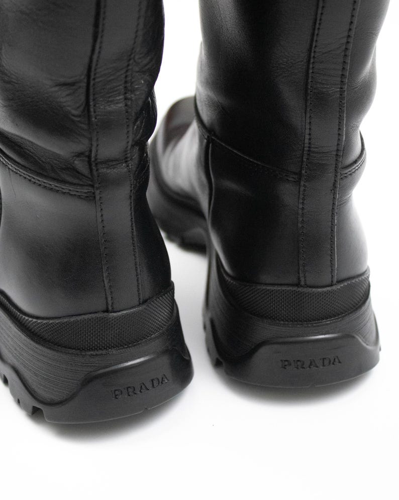 Vintage Prada 2004 Black Lug Sole Boots Bella Hadid / 36.5 (US 6.5) image 8
