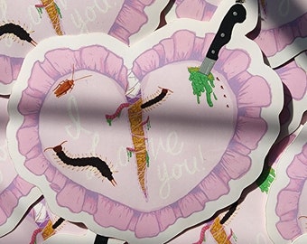 Bug and Knifes Sick of your love, Heart Sticker