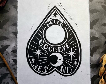 Planchette, Linocut  Block Printing Print