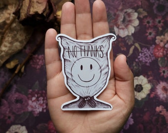 No Thanks Sticker | Antisocial | Spooky |