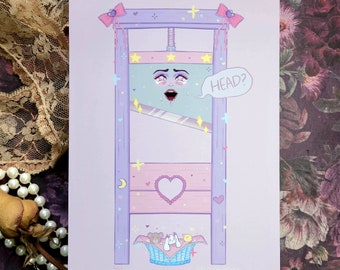 Lewd Romantic Guillotine | Head | Lewd Art | NSFW |  Art Print | Spicy Art | Kawaii Art