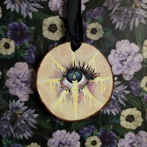 Melting Eye Acrylic Painting with Black Ribbon