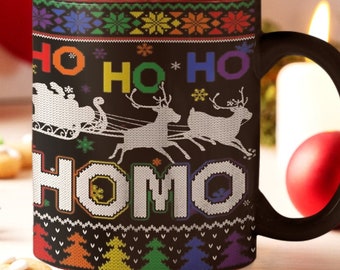 Ho Ho Ho Homo LGBT Mug - Regalo di Natale Gay LGBT - Stocking Stuffer - Regalo di Natale lesbico
