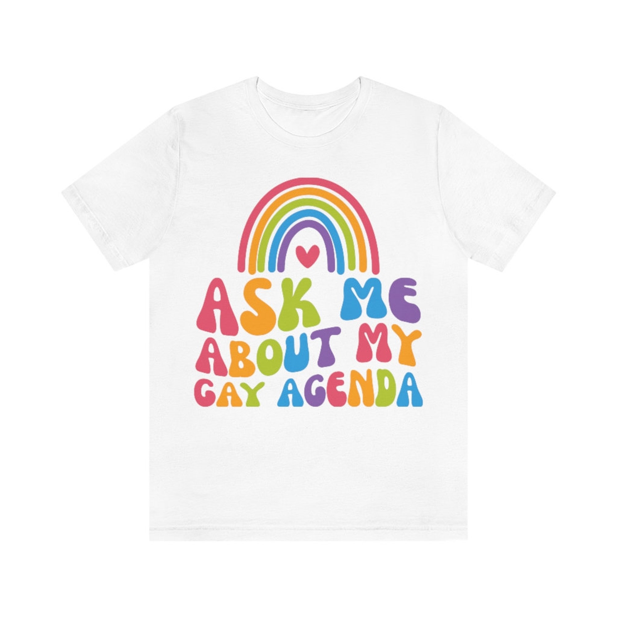 Discover Funny LGBT Shirt - Ask Me About My Gay Agenda Unisex T-Shirt