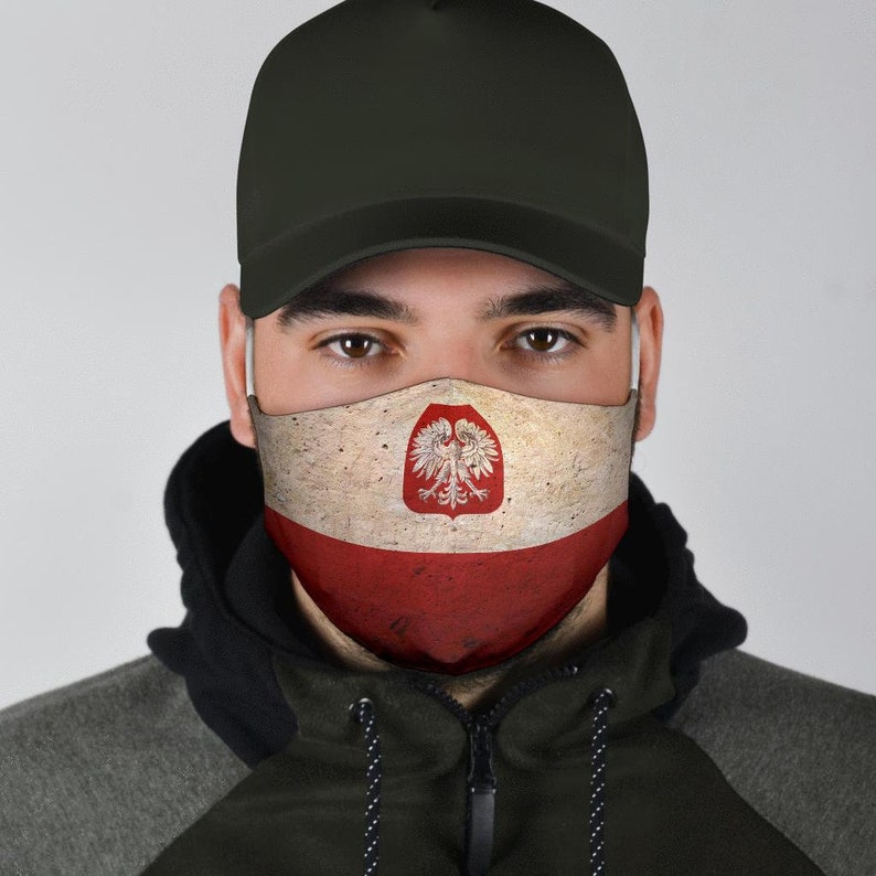 Polish Flag Face Mask Eco Friendly Mask Poland Flag Etsy
