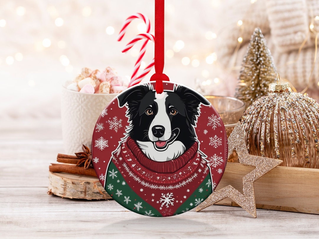 Border Collie Christmas Ornament Border Collie Dog Xmas Etsy