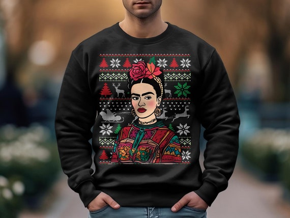Frida kahlo hot sale ugly christmas sweater