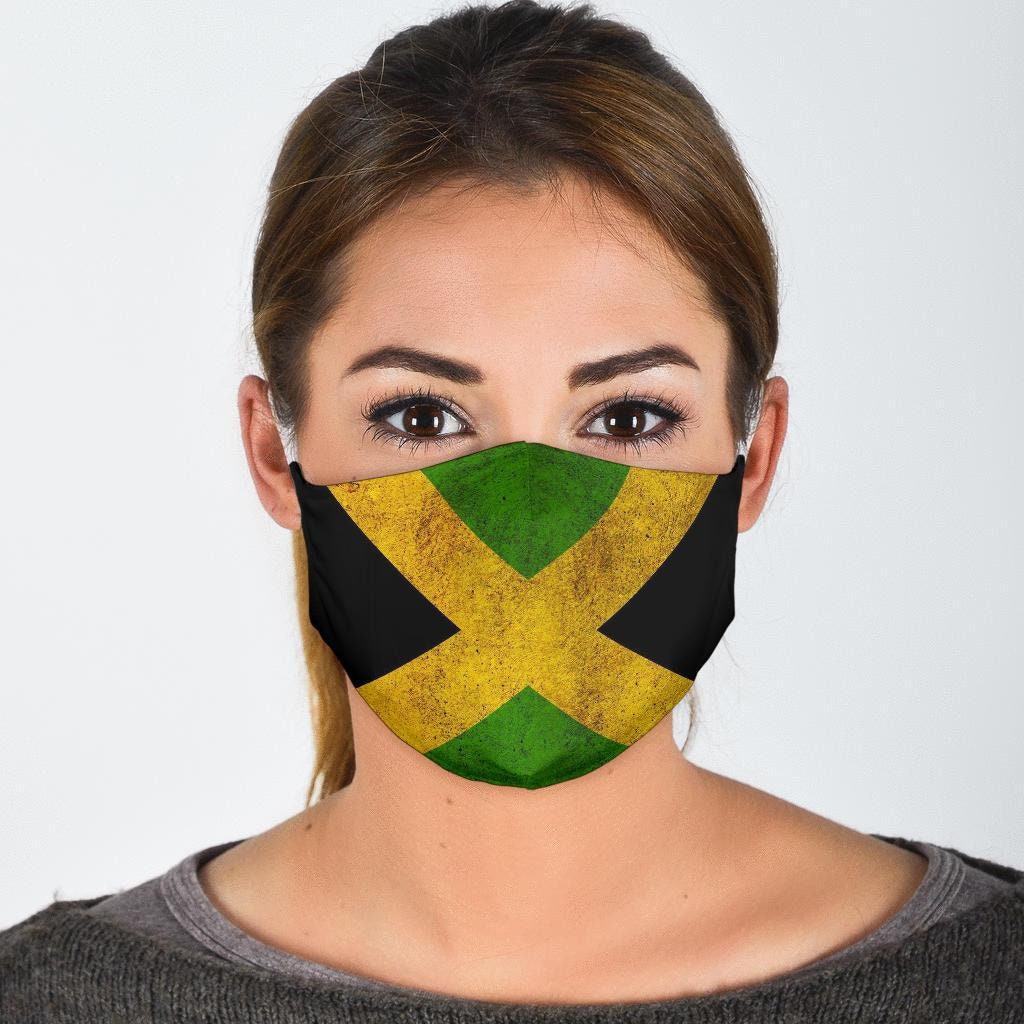 Jamaican Face Mask Jamaican Flag Mask with Filter and Nose Etsy