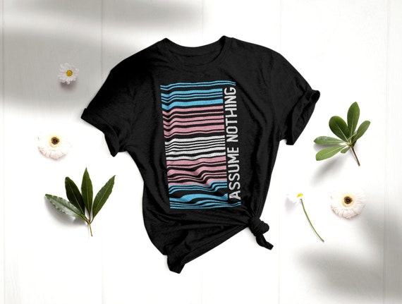 Subtle Transgender Pride Shirt - Assume Nothing Trans Pride T-Shirt - Pride Month Gift