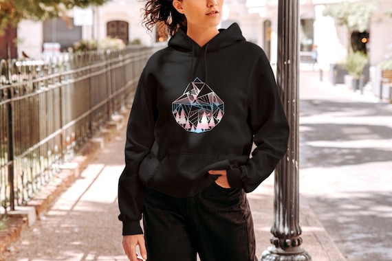 Mountain graphic hoodie hot sale