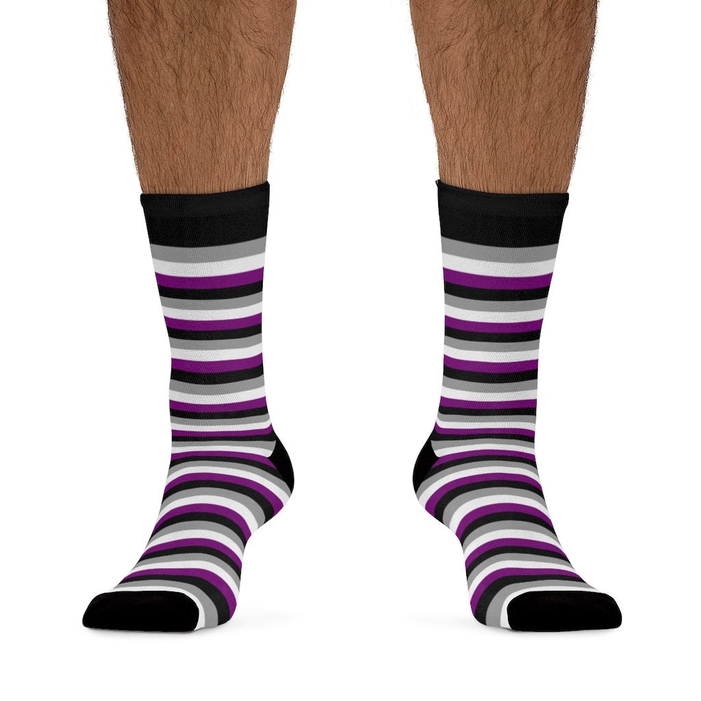 Striped Asexual Socks Ace Pride Socks Asexual Flag Socks - Etsy