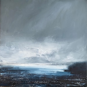 Original seascape painting, oil on stretched canvas, 50 cm x 50 cm, landscape